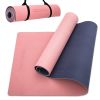 COOLMOON 1/4 Inch Extra Thick Yoga Mat Double-Sided Non Slip,Yoga Mat For Women and Men,Fitness Mats With Carrying Strap,Eco Friendly TPE Yoga Mat , P