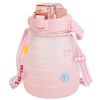 Kawaii Water Bottle with Straw 37.2oz Large Capacity Portable Sports Bottle